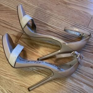 Sam Edelman Beige Ankle Strap Heels